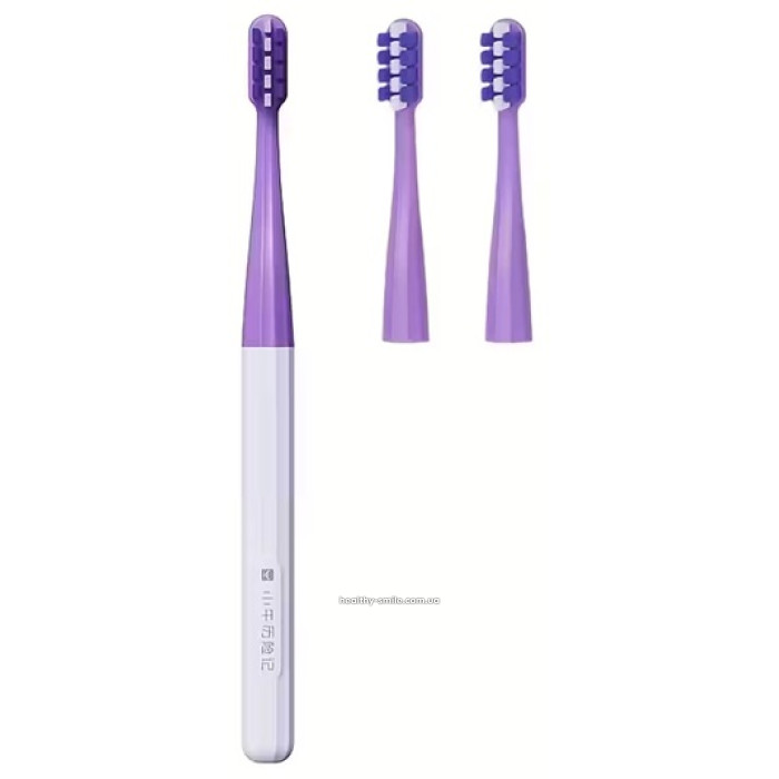 Orthodontic toothbrush with replaceable brushes (3pcs), Purple